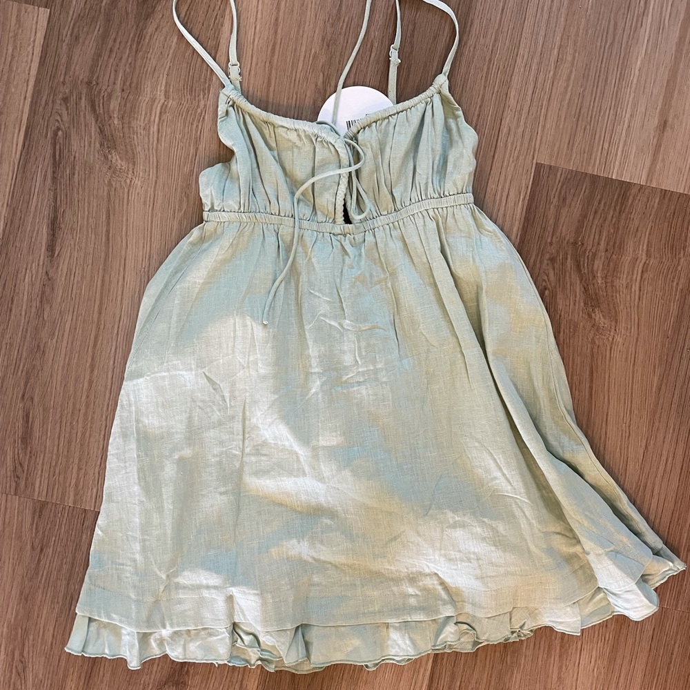 Sage mini baby doll dress